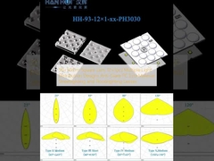 50×50mm Lente cuadrada 12×1pcs Diseños de distribución de luz múltiple Anti-reflejo PC Eco-material Iluminación callejera y luces de inundación Lentes
