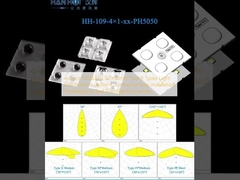 4×1pcs 5050LEDs 50×50mm Tamaño 9 Tipos Distribuciones de luz Uniforme Luminancia Fácil de instalar Iluminación callejera y luces de inundación Lentes